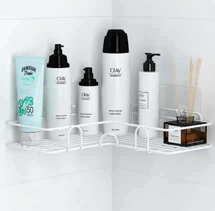 Triangle Shower Shelf — No-Drill Aluminum Corner Organizer