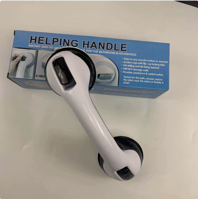 No-Drill Suction Cup Bathroom Grab Bar — Non-Slip Safety Grip