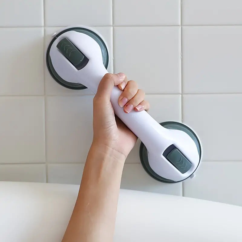 No-Drill Suction Cup Bathroom Grab Bar — Non-Slip Safety Grip