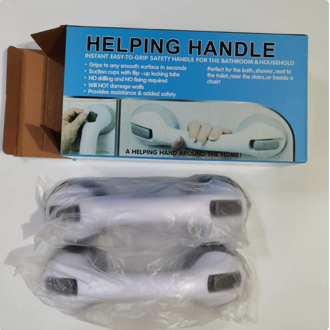 No-Drill Suction Cup Bathroom Grab Bar — Non-Slip Safety Grip