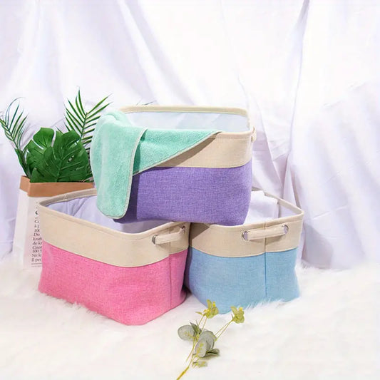 Collapsible Cotton Linen Storage Box — 6 Color Combinations