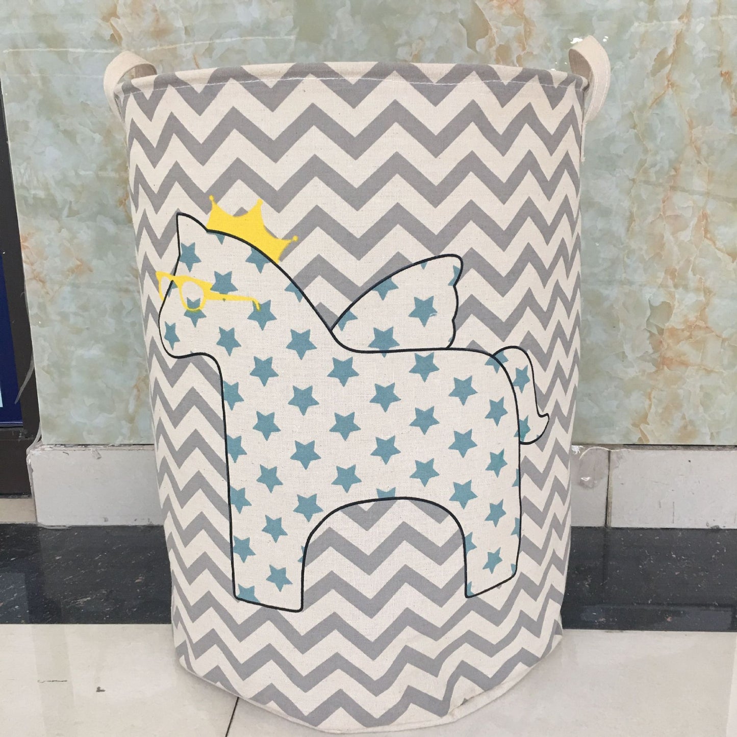 Stellar Cotton Linen Toy Organizer Bin — Star Design, 3 Styles