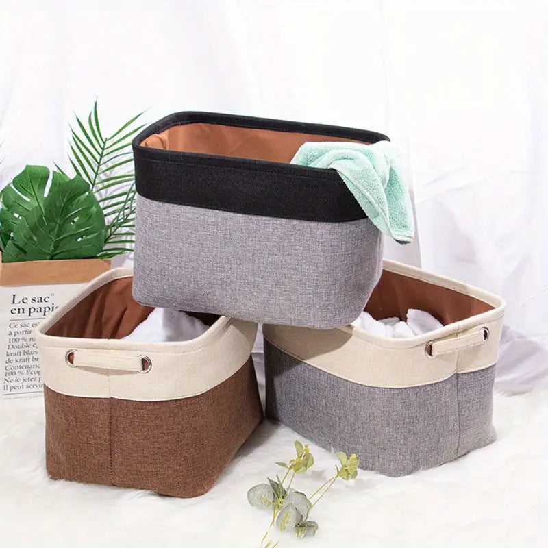 Collapsible Cotton Linen Storage Box — 6 Color Combinations