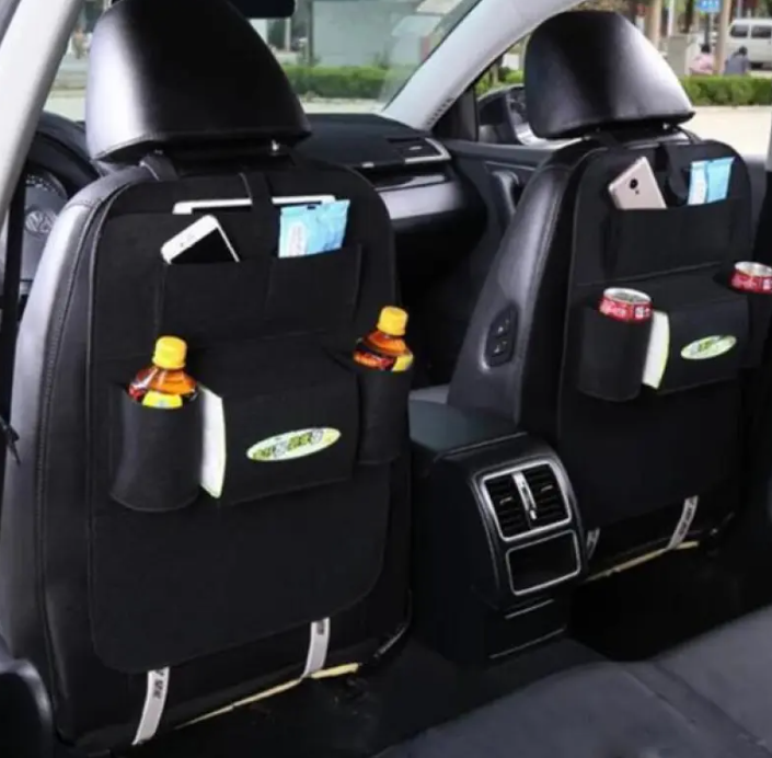 Car Seat Organizer With Foldable Table — PU Leather, Multi-Pocket