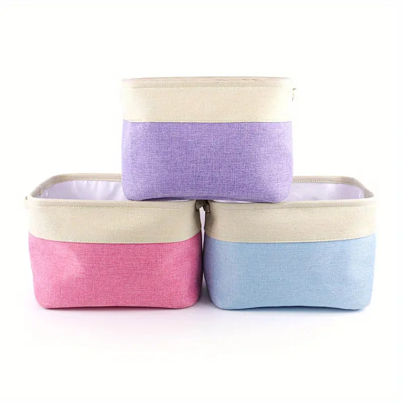 Collapsible Cotton Linen Storage Box — 6 Color Combinations