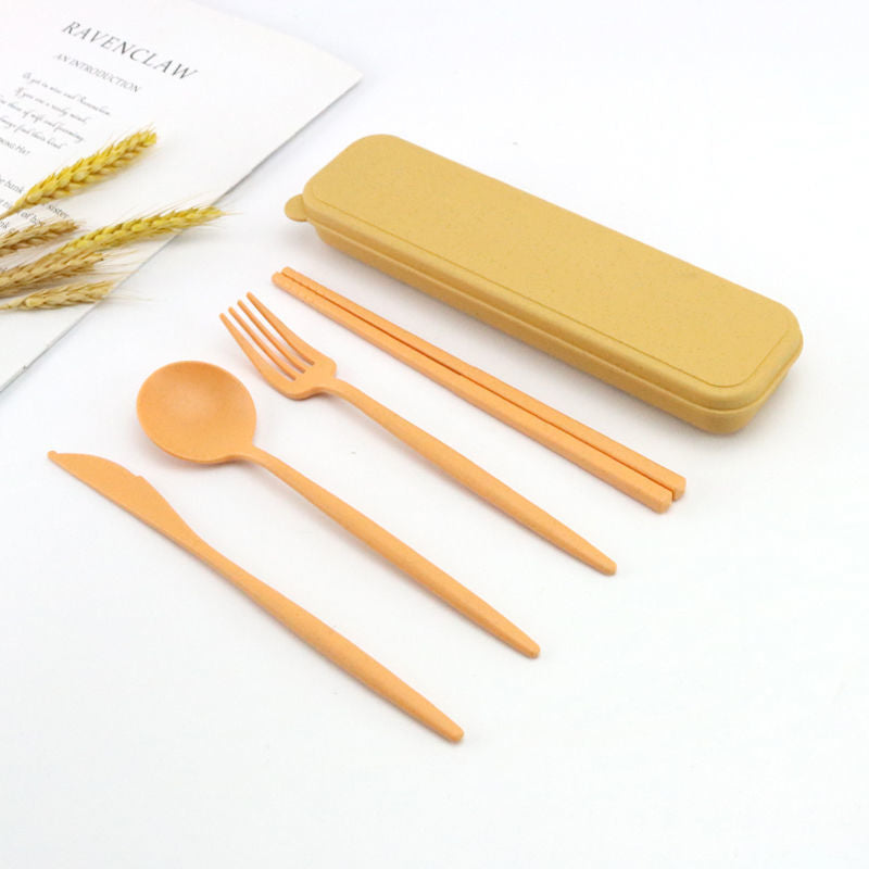 Eco Wheat Straw Dining Kit — 4-Piece Nordic Cutlery Set