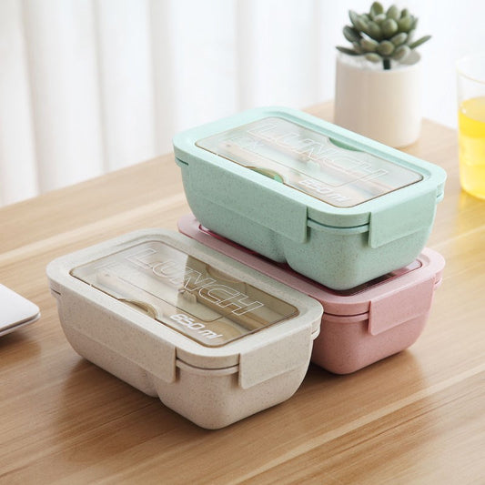 Wheat Straw Lunch Box — 600ml Eco-Friendly, Microwave-Safe