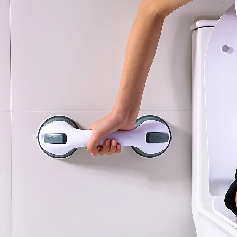No-Drill Suction Cup Bathroom Grab Bar — Non-Slip Safety Grip