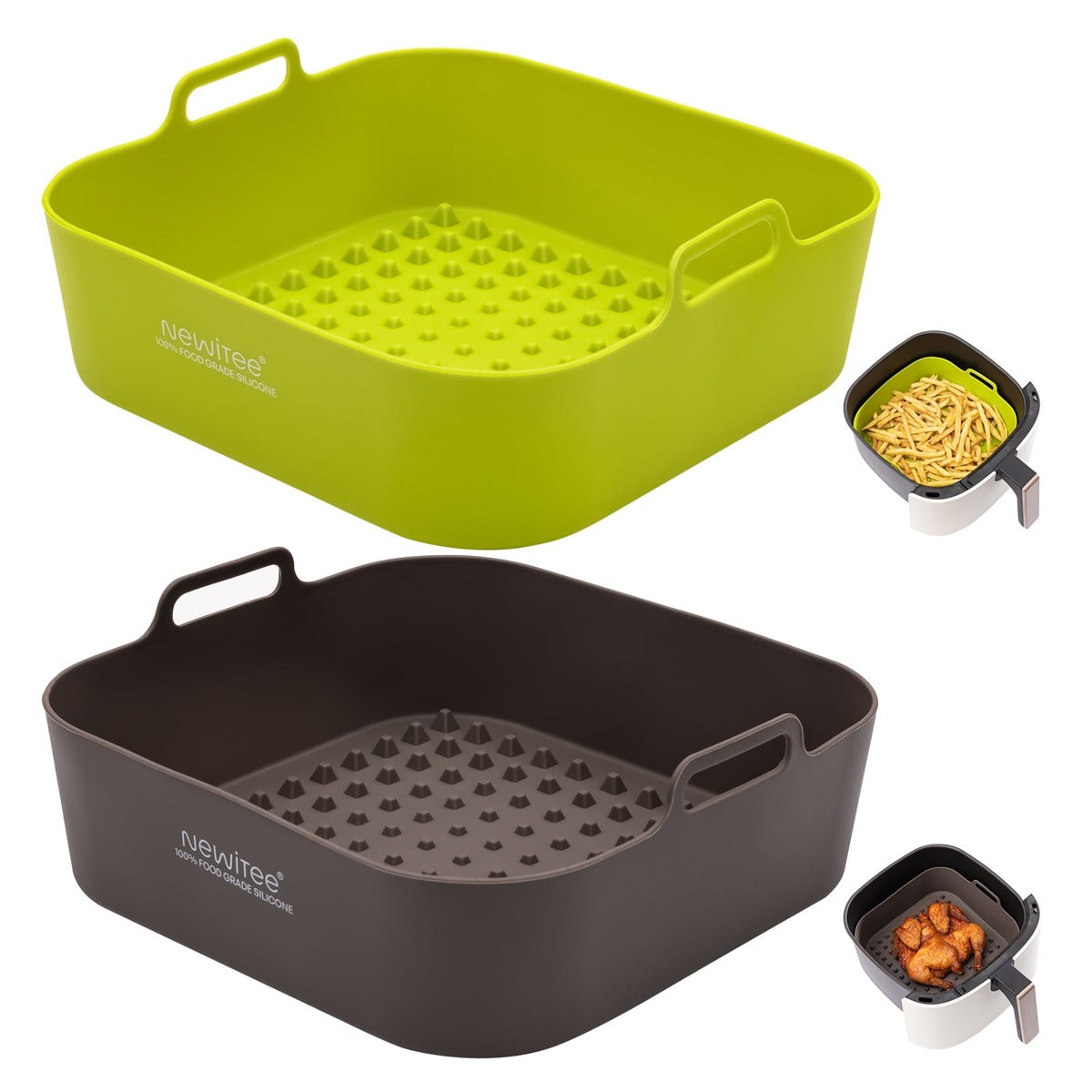 Silicone Air Fryer Liners 10-Pack - non-stick reusable liners for air fryers | HomeStock Co.